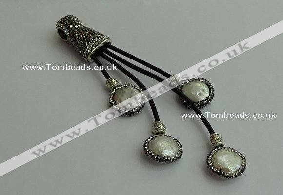 CGP529 16*18mm freeform pearl tassel pendants wholesale