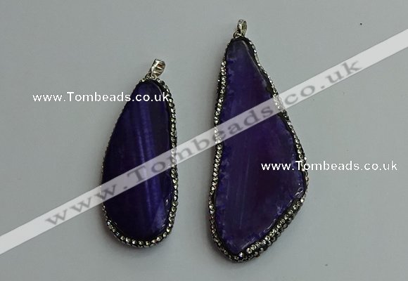 CGP534 25*50mm - 35*65mm freeform agate pendants wholesale