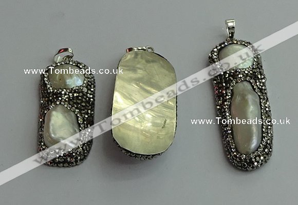 CGP547 20*45mm - 18*55mm freeform pearl pendants wholesale