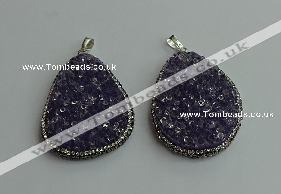 CGP570 30*45mm - 40*50mm freeform crystal glass pendants wholesale