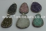 CGP578 30*45mm - 40*50mm freeform crystal glass pendants wholesale