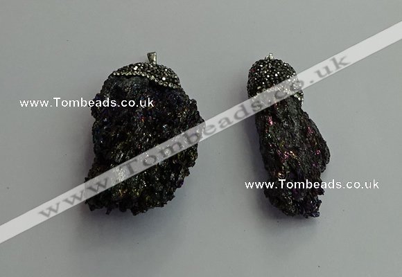 CGP606 22*50mm - 35*60mm nuggets gemstone pendants wholesale