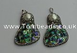 CGP612 35*55mm freeform abalone shell & shell pearl pendants