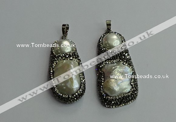 CGP614 22*40mm - 25*50mm freeform pearl pendants wholesale