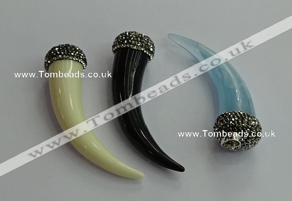 CGP630 16*60mm - 18*65mm oxhorn resin pendants wholesale