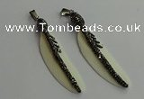 CGP650 18*75mm feather bone pendants wholesale