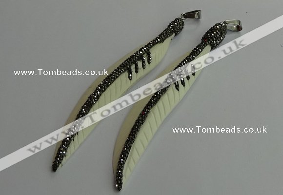 CGP655 18*95mm feather bone pendants wholesale