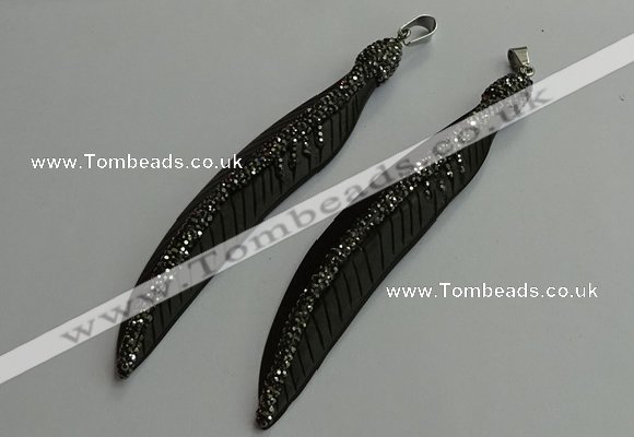 CGP657 18*95mm feather bone pendants wholesale