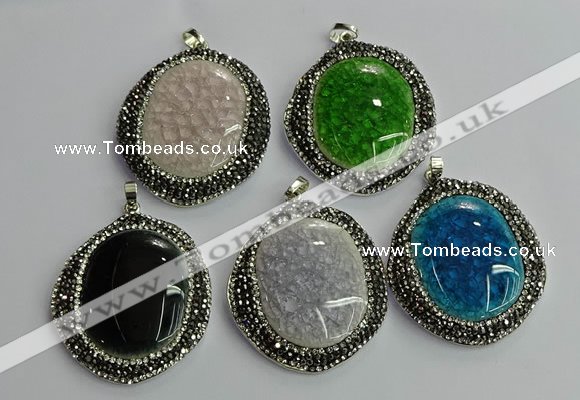 CGP666 40*45mm - 45*50mm freeform ceramic pendants wholesale