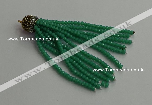CGP671 2*3mm faceted rondelle handmade chinese crystal tassel pendants
