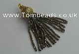 CGP673 2*3mm faceted rondelle handmade chinese crystal tassel pendants