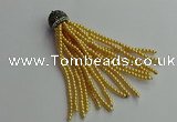 CGP678 3mm round handmade glass beaded tassel pendants wholesale