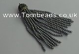 CGP679 3mm round handmade glass beaded tassel pendants wholesale