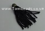 CGP680 3mm round handmade glass beaded tassel pendants wholesale