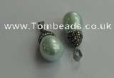 CGP715 15*25mm - 15*30mm teardrop shell pearl pendants wholesale