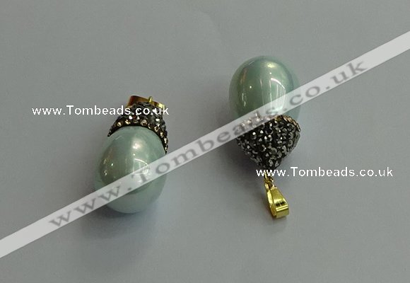 CGP716 15*25mm - 15*30mm teardrop shell pearl pendants wholesale
