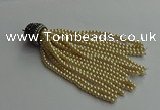 CGP718 3mm round handmade glass beaded tassel pendants wholesale