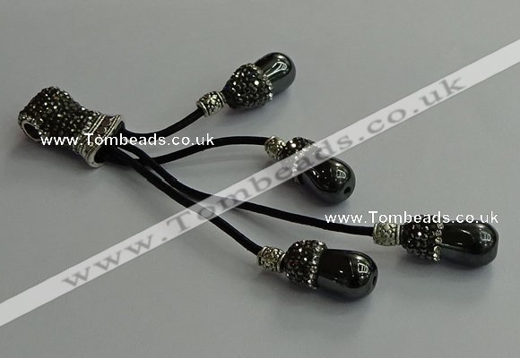 CGP720 10*16mm teardrop hematite tassel pendants wholesale