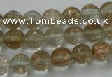 CGQ25 15.5 inches 10mm faceted round gold sand quartz beads