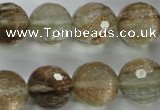 CGQ29 15.5 inches 18mm faceted round gold sand quartz beads