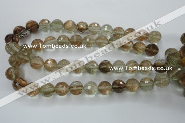 CGQ30 15.5 inches 20mm faceted round gold sand quartz beads