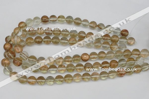 CGQ52 15.5 inches 10mm round gold sand quartz beads wholesale