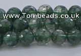 CGQ521 15.5 inches 6mm faceted round imitation green phantom quartz beads