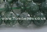 CGQ524 15.5 inches 12mm faceted round imitation green phantom quartz beads