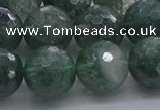 CGQ525 15.5 inches 14mm faceted round imitation green phantom quartz beads