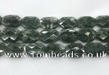 CGQ531 22*30mm - 24*32mm faceted octagonal green phantom quartz beads