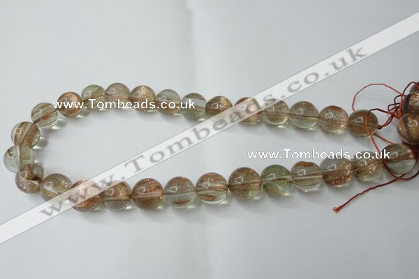 CGQ61 15.5 inches 14mm round gold sand quartz beads wholesale