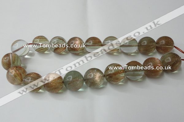 CGQ63 15.5 inches 18mm round gold sand quartz beads wholesale