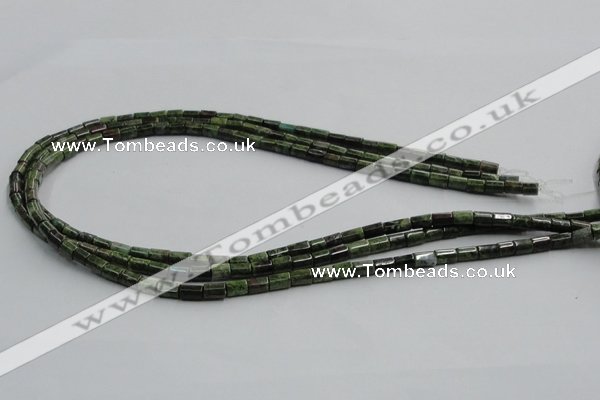 CGR07 16 inches 4*6mm cylinder green rain forest stone beads wholesale