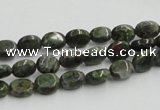 CGR10 16 inches 6*8mm oval green rain forest stone beads wholesale