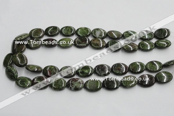 CGR11 16 inches 15*20mm oval green rain forest stone beads wholesale