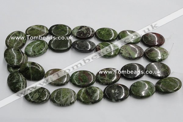 CGR12 16 inches 22*30mm oval green rain forest stone beads wholesale