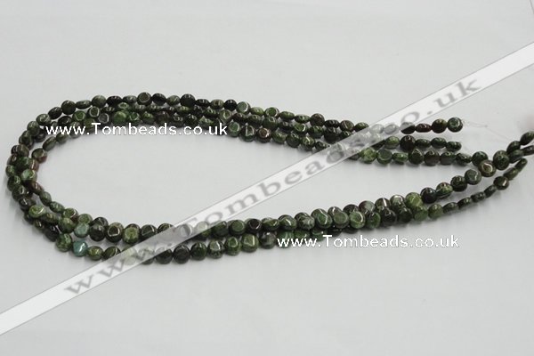 CGR14 16 inches 6mm flat round green rain forest stone beads wholesale