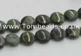 CGR15 16 inches 10mm flat round green rain forest stone beads wholesale