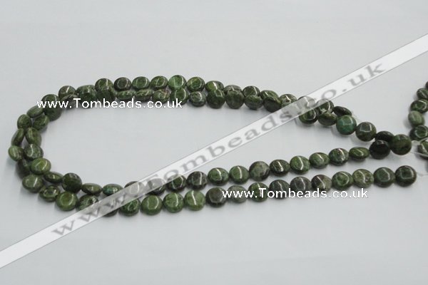 CGR15 16 inches 10mm flat round green rain forest stone beads wholesale