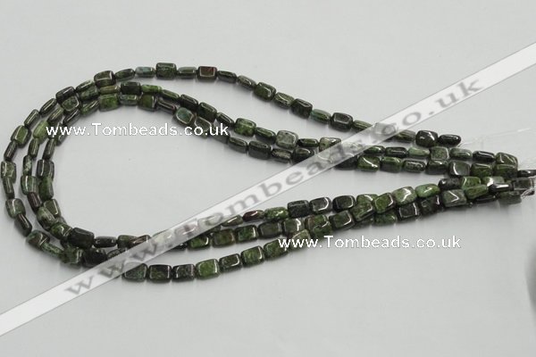 CGR17 16 inches 6*8mm rectangle green rain forest stone beads wholesale