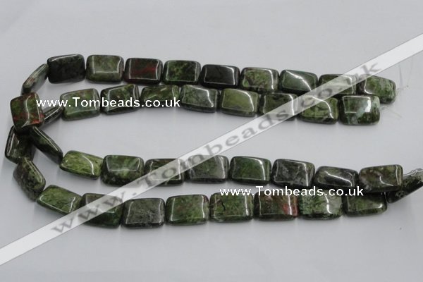 CGR18 16 inches 15*20mm rectangle green rain forest stone beads wholesale