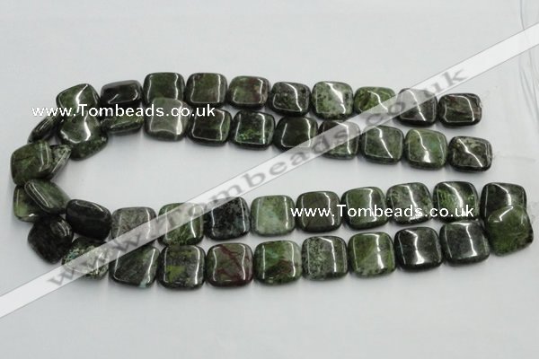 CGR19 16 inches 18*18mm square green rain forest stone beads wholesale