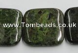 CGR20 16 inches 30*30mm square green rain forest stone beads wholesale