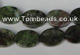 CGR26 15.5 inches 12*16mm oval green rain forest stone beads