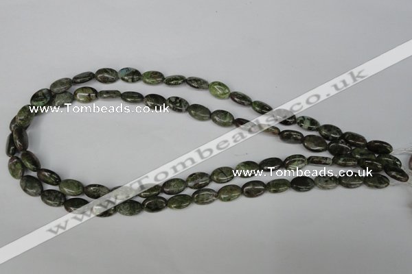 CGR27 15.5 inches 8*12mm oval green rain forest stone beads