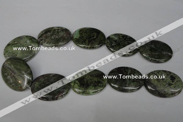 CGR29 15.5 inches 30*40mm oval green rain forest stone beads