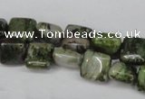 CGR31 15.5 inches 6*6mm square green rain forest stone beads