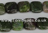 CGR32 15.5 inches 10*10mm square green rain forest stone beads