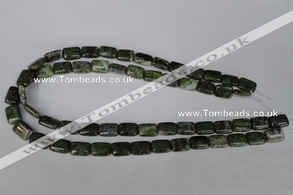 CGR34 15.5 inches 10*14mm rectangle green rain forest stone beads