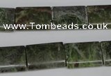 CGR36 15.5 inches 13*18mm flat tube green rain forest stone beads